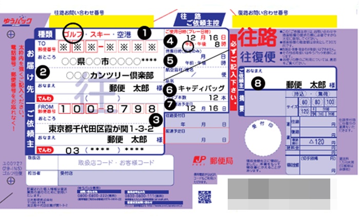 絶対に失敗しない ゴルフゆうパックラベル 往復 の書き方と注意点 ハガキのウラの郵便情報