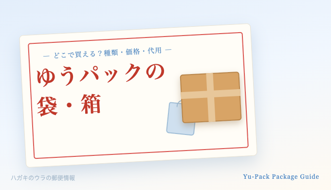 ゆうパックの箱と袋のイラスト